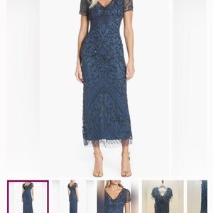 Pisarro Nights Navy Embellished Midi Dress